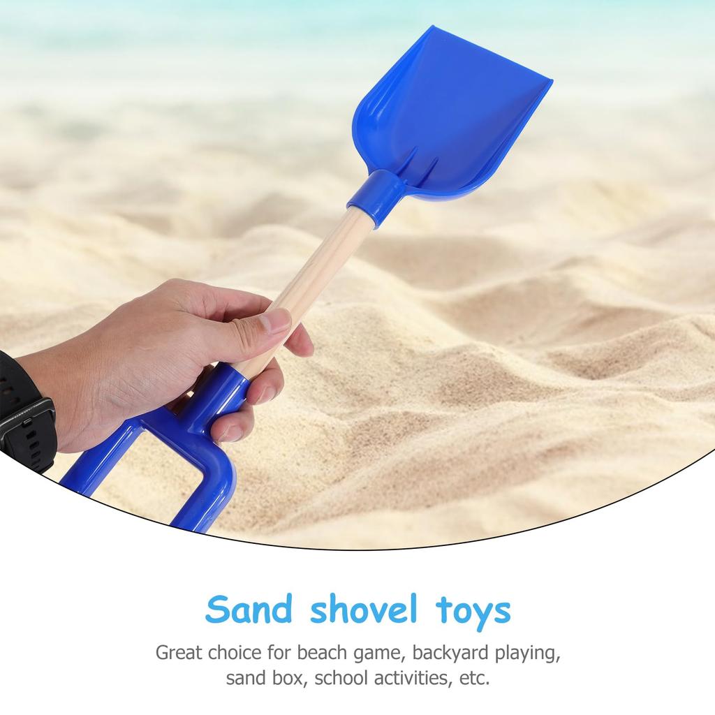 Lurrose Kids' Beach Shovel Set, 3-Piece Set with Wooden Handles, Sand and Gardening Tools, Perfect for Summer Beach Play and Snow Play (1 Each In