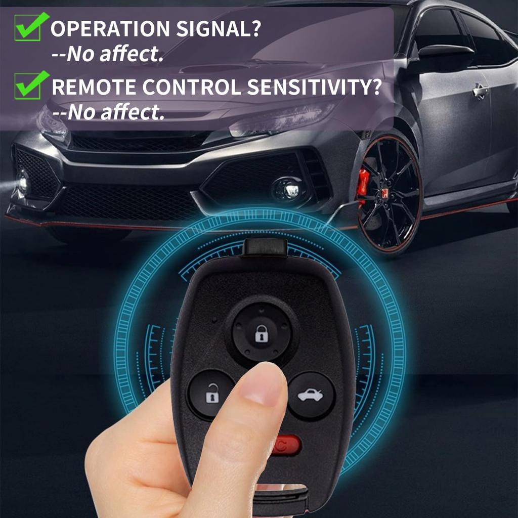 2 Pack Key Fob Shell Replacement for Honda Accord 2003-2012 / Civic EX 2006-2013 / Pilot 2009-2015 / CR-V 2005-2006 4 Button Car Keyless Entry Remote