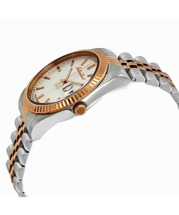 Mathey-Tissot Mathy III Zweifarbige Edelstahl-Quarzuhr mit weißem Zifferblatt H810RA