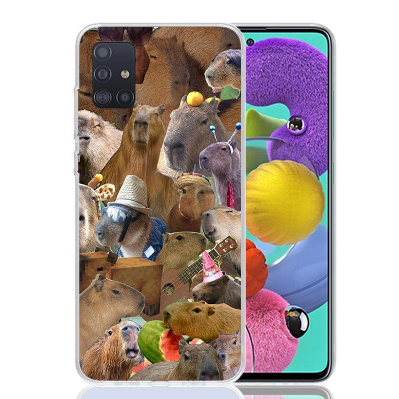 

Funny Capybara Phone Case for Samsung Galaxy A52 A51 A50S A12 A22 A32 A72 A10S A30S A31 A71 Note 20 Ultra 10 Plus S10 Galaxy A52 Samsung A20S