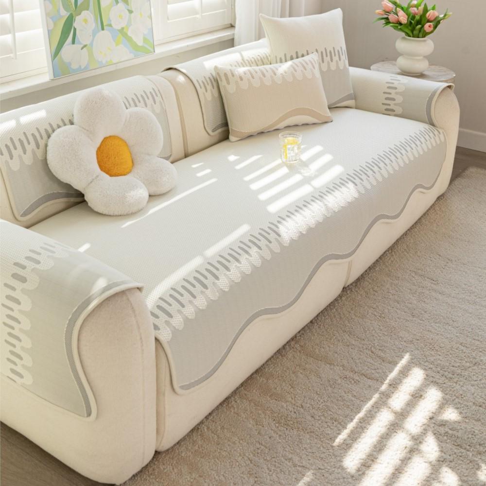 Living Room Decoration All-Season Irregular Shape Sofa Cushion Non-Slip Seat Pad Straight Sofa Soft Universal Sofa Cover Towel
