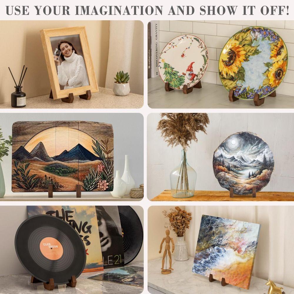 Vintage Plate Holder Easel Display Stand Home Decor Picture Frame Photo Stand
