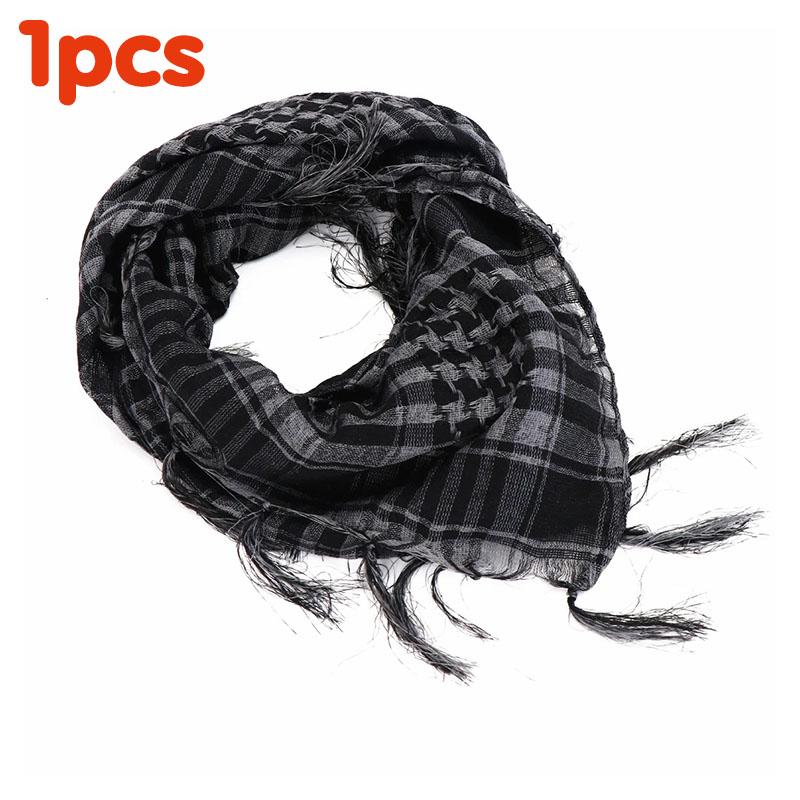 134Pcs Unisex Lightweight Plaid Fringed Arabian Desert Scarf Soft Tactical Scarf Men Ladies Turban Shawl Airsoft Pain