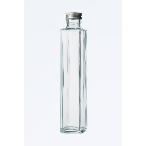 Glass Bottle Glass Bottles, Clear Bottles, Square Bottles, SSE-200A OF214ml, Suitable for Herbariums, Dressings, Sauces, and Oils - Set of 10 - (L