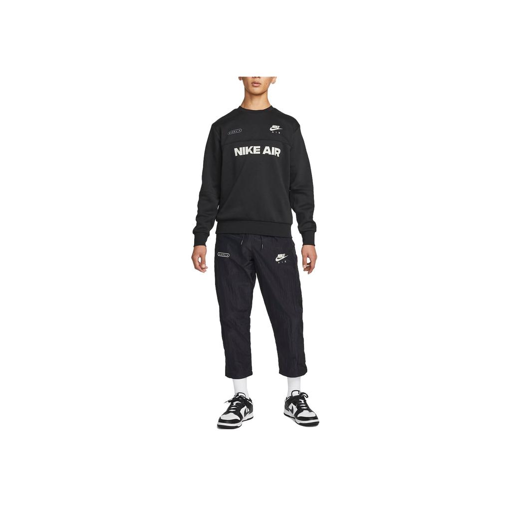 Nike Logo Print Straight-Leg Cropped Casual Pants Men Bottoms Black DM5216-010