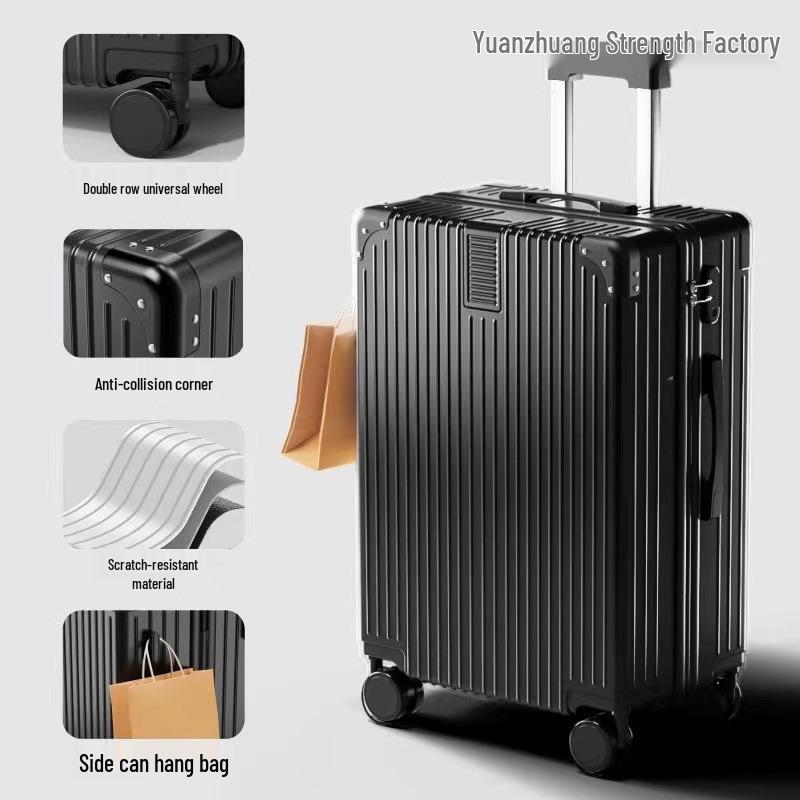 Retro Trolley Suitcase with Universal Wheels & Combination Lock - Durable, Large Capacity for Women, Men, Students