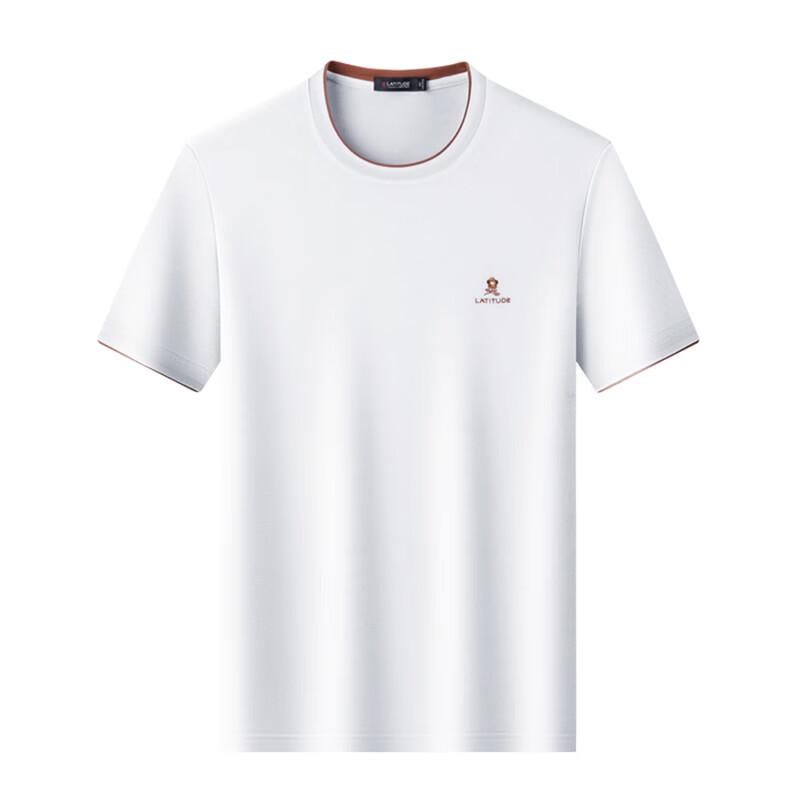 MONTAGUT Men's Faux Layered Breathable Embroidered Short Sleeve T-Shirt