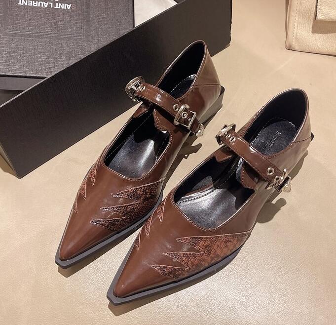 

Модные туфли Мэри Джейн с острым носком Модные туфли-лодочки на низком каблуке для женщин Повседневные женские туфли с ремешком на щиколотке Одиночные туфли-лодочки с острым носком Квадратные туфли-лодочки 40 шоколадный