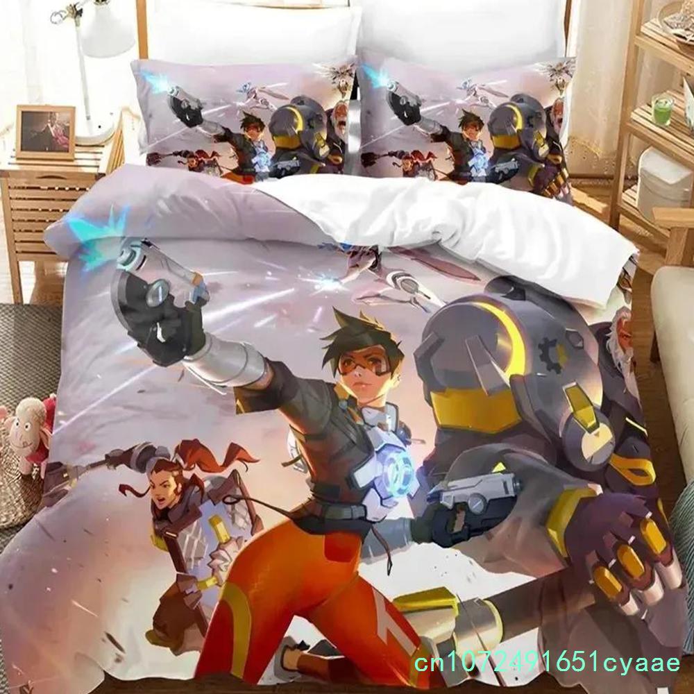 Game Overwatchs Bedding Set Boys Girls Twin Queen Size Duvet Cover Pillowcase Bed Boys Adult Fashion Home Textileextile