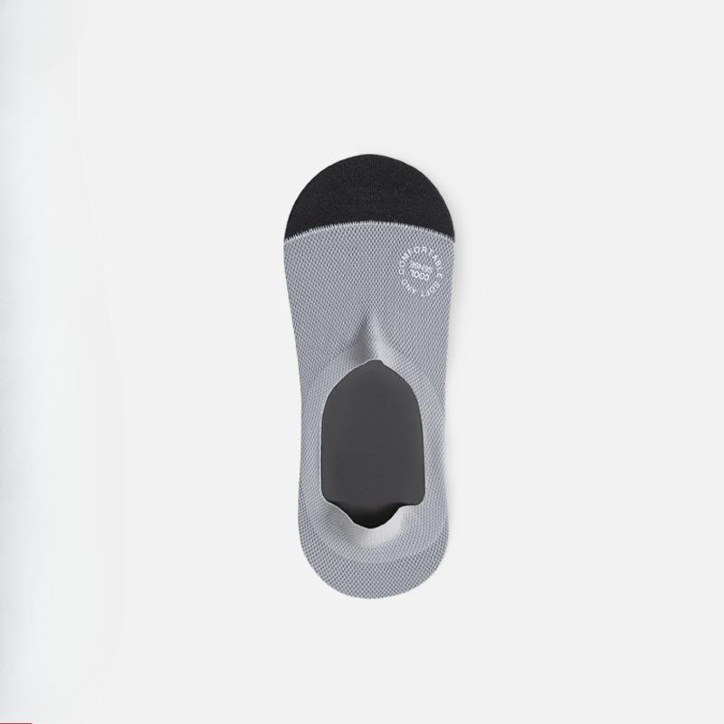 Men's Summer Thin Non Slip Non Slip with Cotton Bottom Ice Silk Shallow Mouth Invisible Socks
