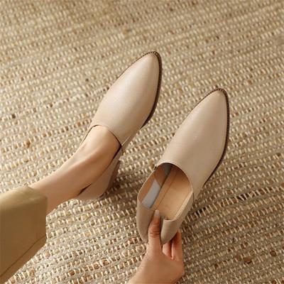 Fashion New Spring/summer Women Pumps Sheep Leather Women Shoes Pointed Toe Chunky Heel Loafers Genuine Leather Shoes for Women Handmade