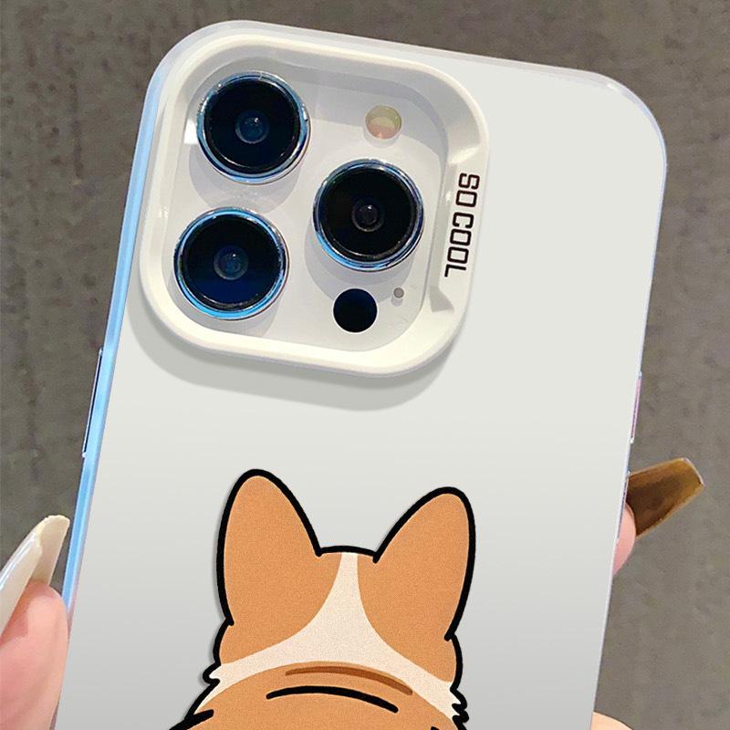 Funda para iPhone 17 Perro de Dibujos Animados Plata Compatible con 15 Pro Max/14 Pro/13/16 Pro