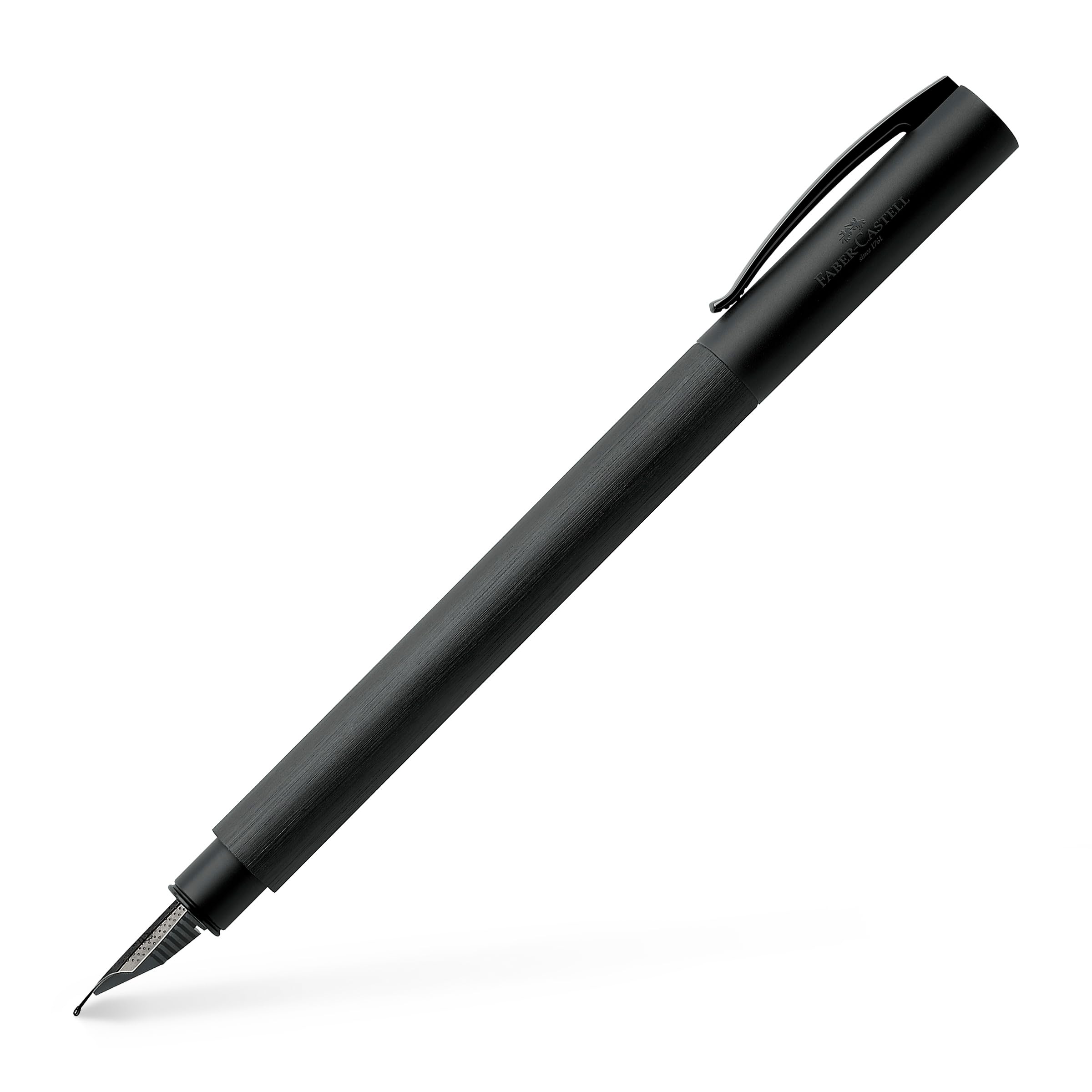 Ambition All Black Fountain 147152 Fine Limited Official FABER-CASTELL Pen, (Extra Nib), Edition, Import.