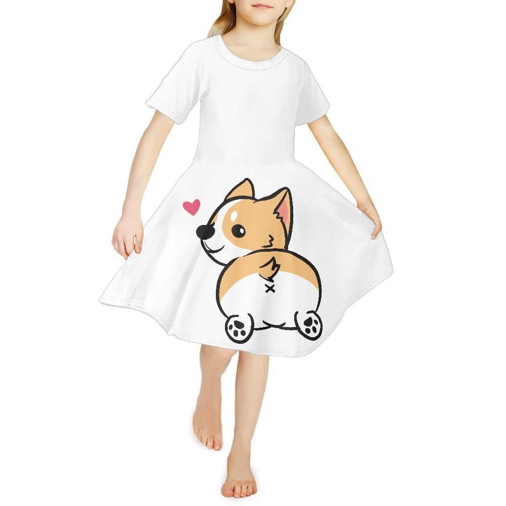 Girls 3D Print Dresses Kids Girl Party Sleeveless Princess Dress Tank 3D Blue Love Rabbit Print Dress