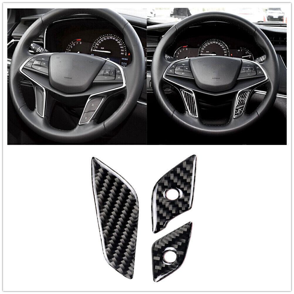 3x Interior Steering Wheel Button Cover Trim Sticker For Cadillac XT5 2016-