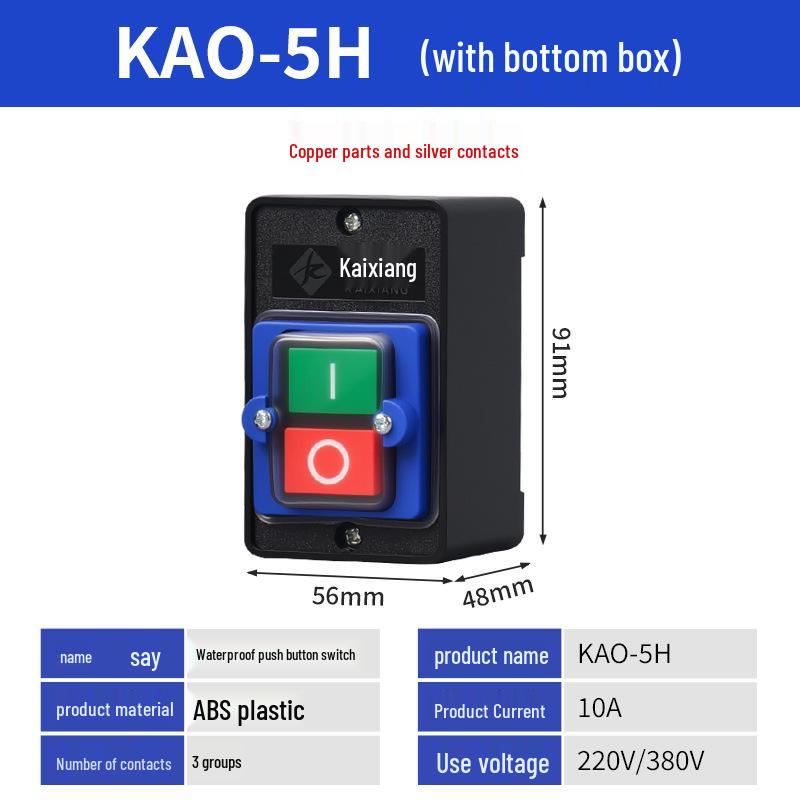 Pulsante di controllo impermeabile per KA0-5M, interruttore per trapano a colonna KA0-5H e pulsante per macchine utensili KA0-10KH di KAO.