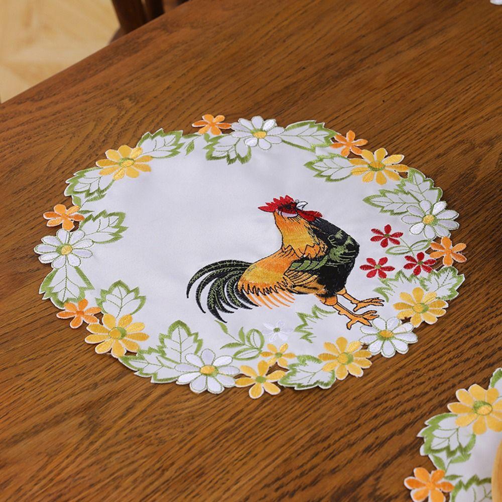 Broderie Artizanat Decor pentru petreceri de Paște Tesatura din satin Decorare pentru casă Coaster Tampoane pentru cupe Pastel de loc