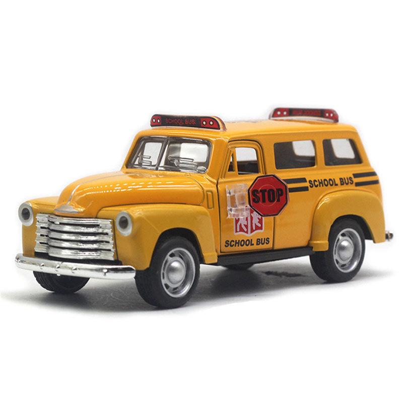 

1/32 Alloy Chevrolet School Bus Classical Vintage Car Simulation Model School Bus Children s Toy жовтий