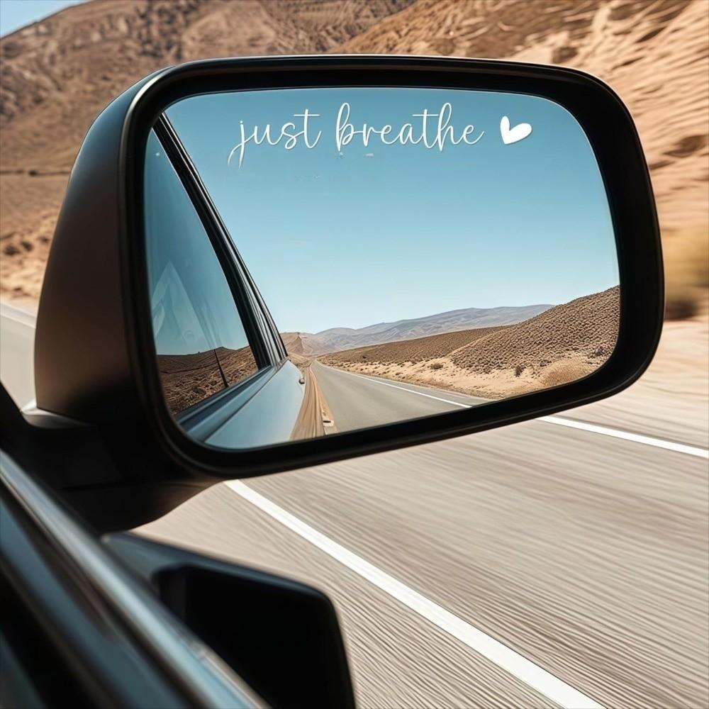 3pcs Holographic Finish Rear View Mirror Stickers Auto Bumper Decor For Women Drivers