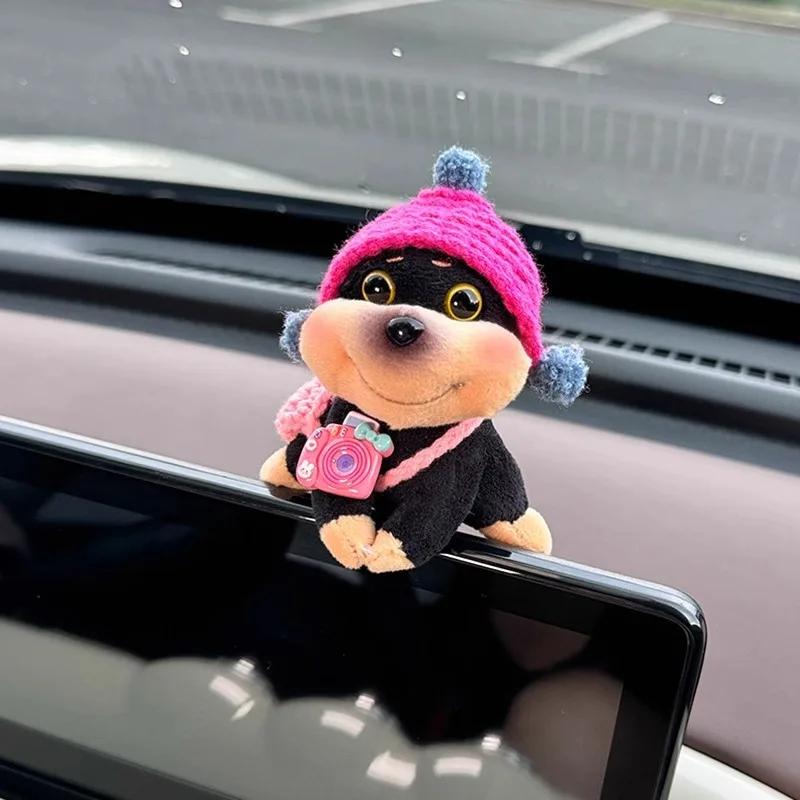 

New Car Decor Bee Dog Doll Cars Central Control Screen Display Ornaments Screen Decoration Car Interior DecorAccessories