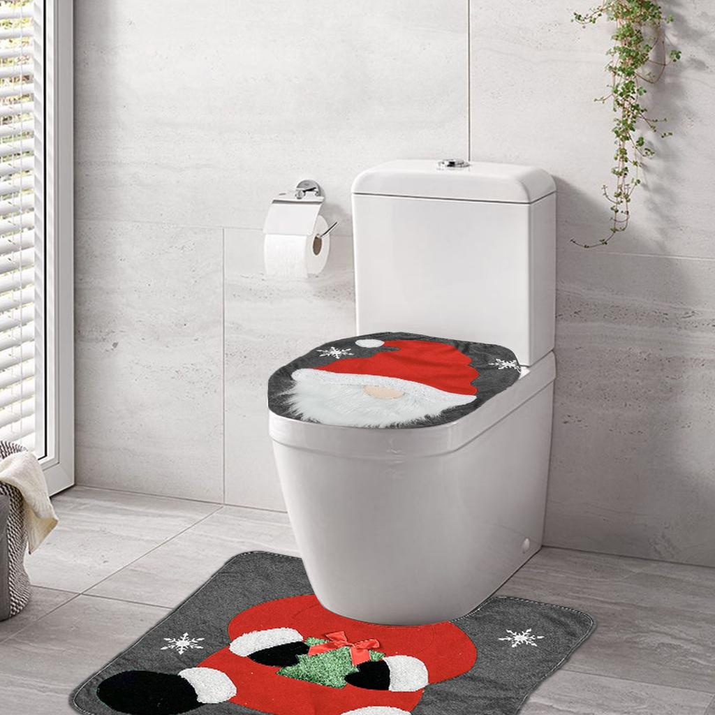 Christmas Faceless Old Man Toilet Cover Home Hotel Christmas Toilet Cover Christmas Toilet Decorations