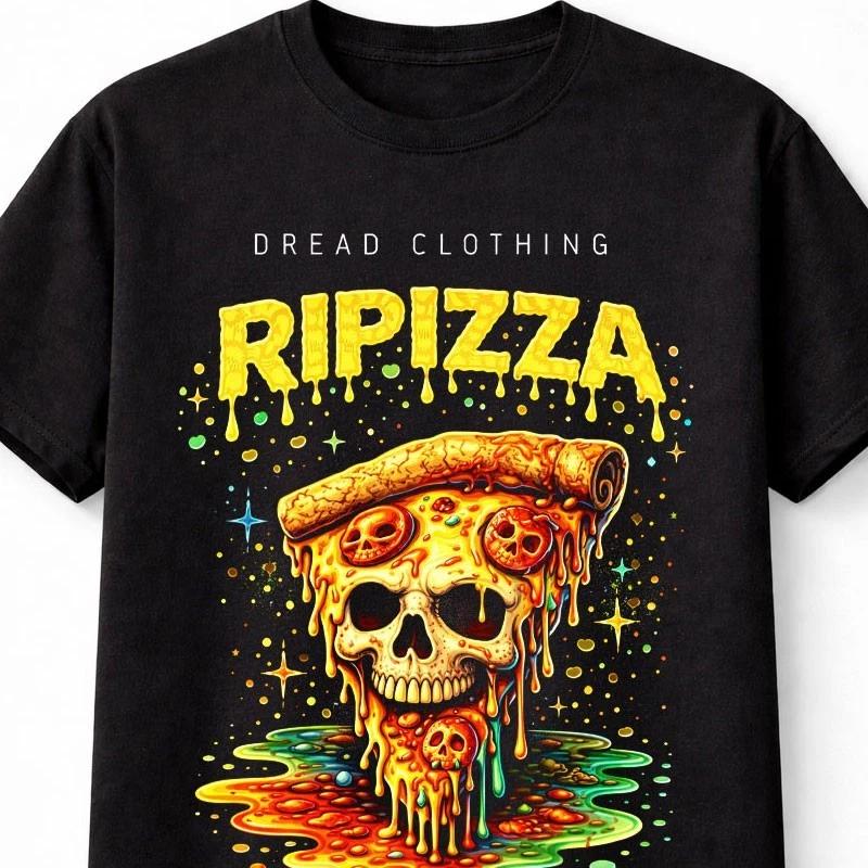 Skull Pizza Horror Slice Of Death Gothic Graphic Unisex TShirt S