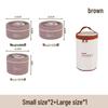 Round Multi-layer Stainless Steel Insulated Bento Box with Lid - Microwaveable Lunch Container for Office and Students.