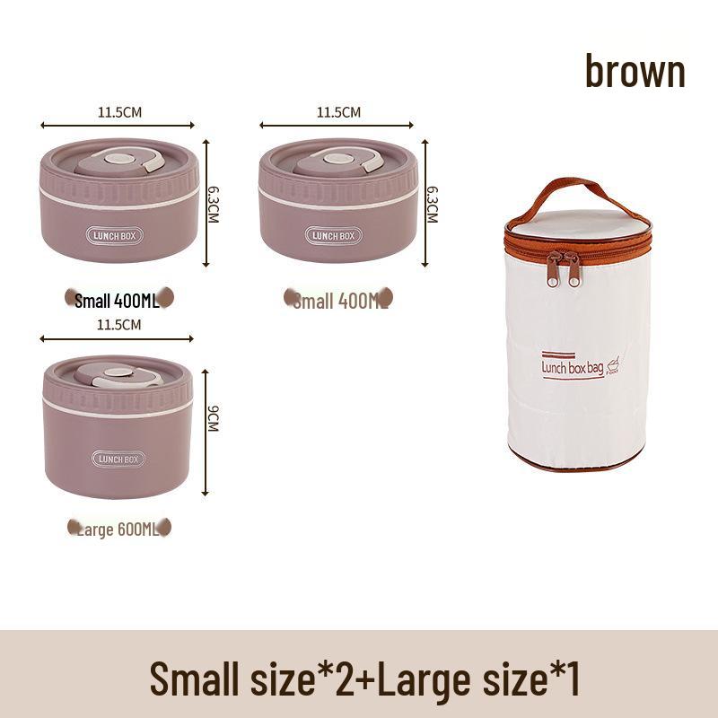 Round Multi-layer Stainless Steel Insulated Bento Box with Lid - Microwaveable Lunch Container for Office and Students.