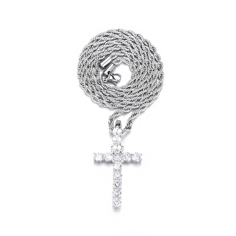 

POMOiii Европа и США, полные циркония, стиль хип-хоп, перекрестный темперамент, чувство холодного ветра, аксессуары, кубинская цепочка, женская