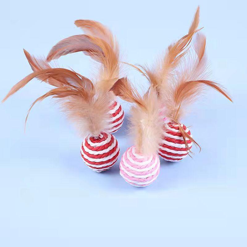 Boredom Relief Teething Mouse Teaser Wand & Self-Play Ball Kitten Toy Set