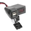   Motorcycle Dual USB   Socket Adapter with Voltmeter Display