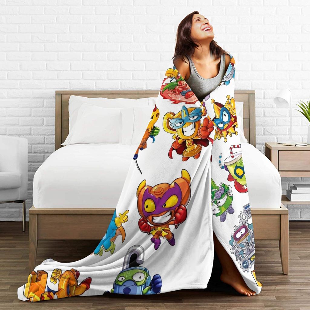 Super Soft Super Zings Throw Blanket Premium Flannel Fleece Lightweight Funny Superzings Bed Blanket Cozy Warm Blankets