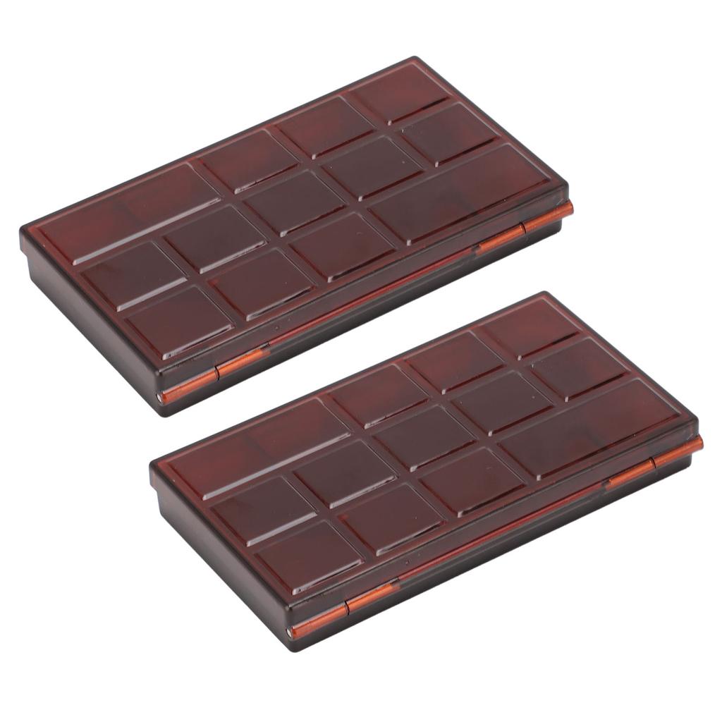 2pcs 15 Grids Transparent Paint Box Clear Plastic Painting Pigment Box Portable Leakproof Watercolor Palettes Box for Artists Students Kids