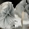 Metallisch Glänzender Große Welle Spitze Stoff 15cm Breit 1 Yard Falten Netz Organza DIY Styling Nähen Rüsche Kleid Zubehör