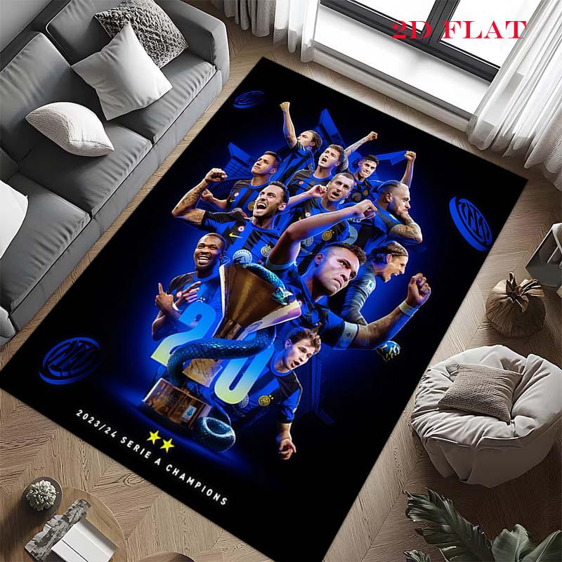 Inter Milan Carpet Rug for Living Room Bedroom Home Sofa Decoration,Kids play Nonslip Floor Mat