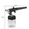 138Type Airbrush Kit Mini Single Action Air Brush Set Siphon Feed 0.8mm Paint Spray Gun w/ Hose 22cc Fluid Cups for Makeup Hobby