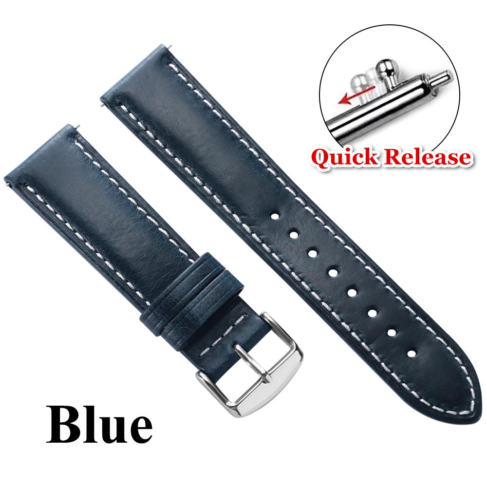 Vintage Oil Wax Calfskin Watch Band Quick Release Bracelet for Seiko Soft Cowhide Strap for Omega Business 18/20/22mm Wristband