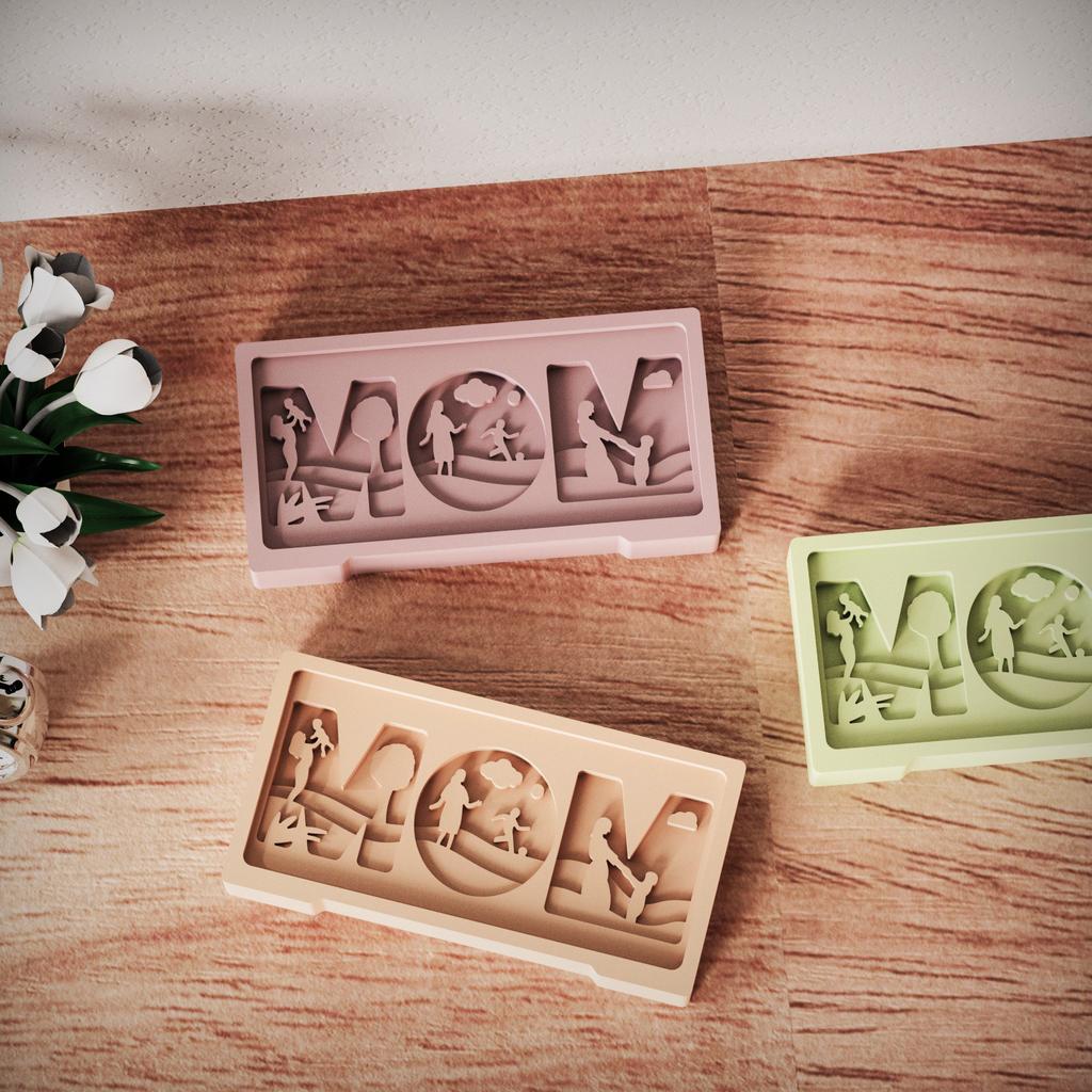MOM Ornament Plaster Silicone Mold DIY Letter Candle Aromatherapy Making Epoxy Resin Molds Mother's Day Holiday Gifts Casting