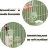Hanging Rabbit Automatic Food Feeder with 30oz Bowl and 500ml Water Dispenser Bunny Gravity Feeding Station Waterer Set Hanging Self-Dispensing Feeder