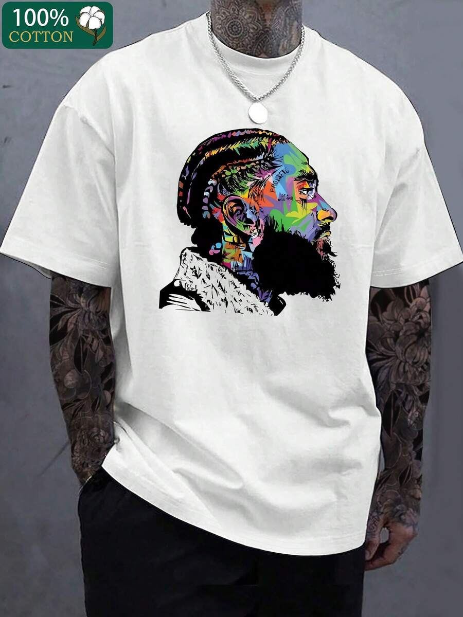 

Portrait Print, BoutiqueThickened Unisex T-Shirt, Unisex s Fashion Casual T-Shirt S