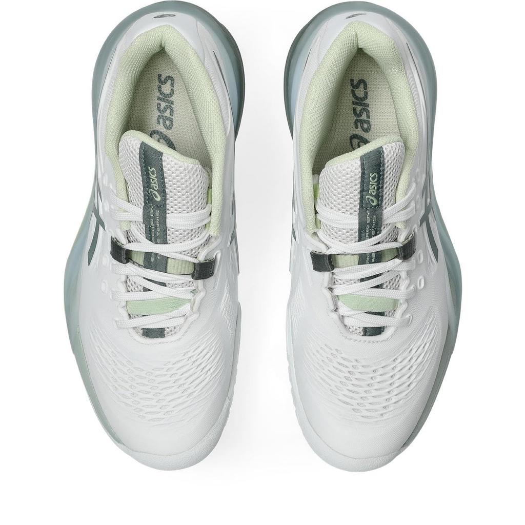 ASICS X Tennis Shoes 1042A278 Size 102 cm 2E GEL-RESOLUTION Women's (White/Monument Blue) 25.5