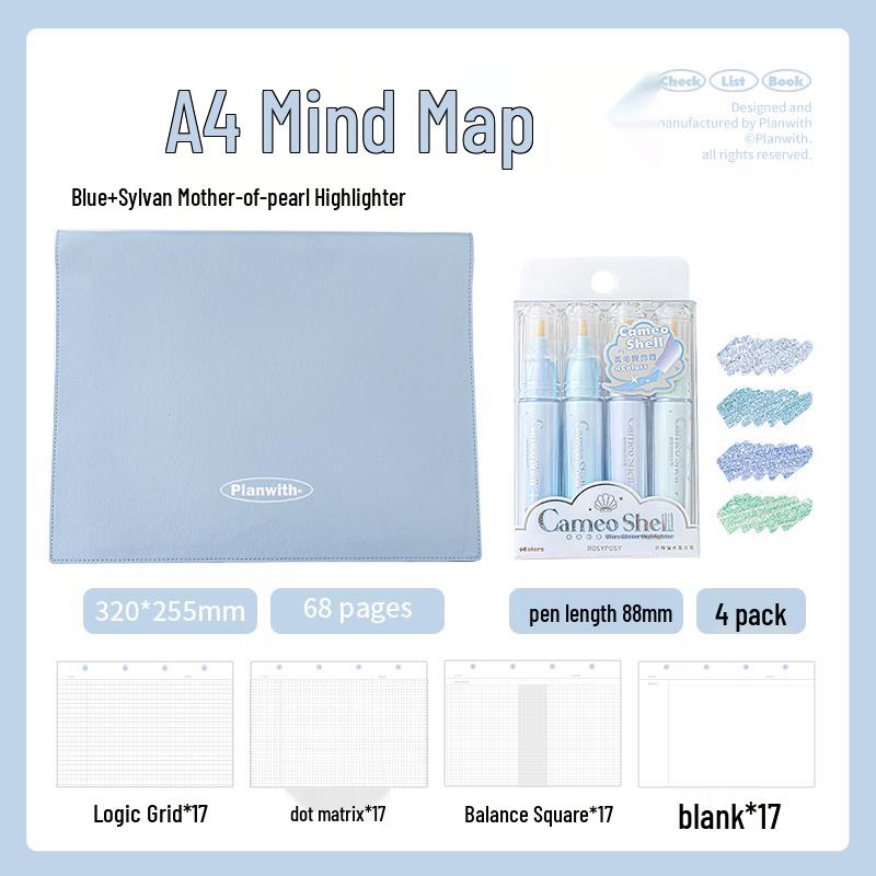 A4 Mind Map Loose-Leaf Binder for Graduate Exams with B5 Refill, Top-Bound Notebook