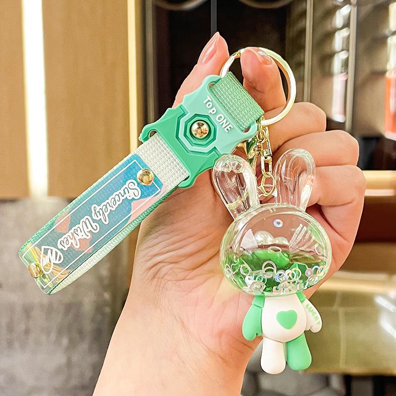 Creative Rabbit Heart Keychain Bottle Pendant - Couple Gift Claw Machine Doll