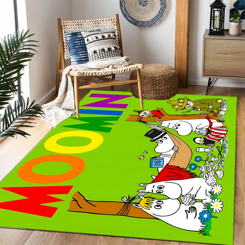 Tappeti Antiscivolo a Tema Avventura della Famiglia Moomin - Arredamento per la Casa in Poliestere, Adatti per Camere da Letto, Soggiorni, Ingressi, Studi e Decorazioni