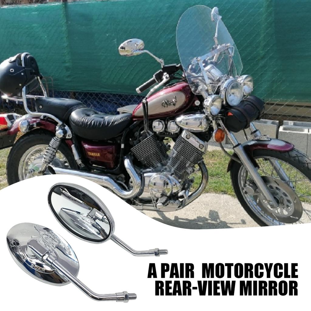 M10 Motorcycle Oval Chrome Rearview Mirrors Universal Motorbike Side Mirror FOR Yamaha Xt 600 Virago 125 535 1100 Vmax 1200