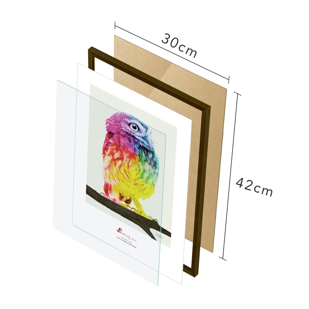 Seeing the interior wall art A3 framed wide x 43cm "Owl Future" painting, panel, size, (32cm high)