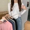 Korean Style Irregular Long-Sleeve T-Shirt for Women - 2025 Spring/Autumn