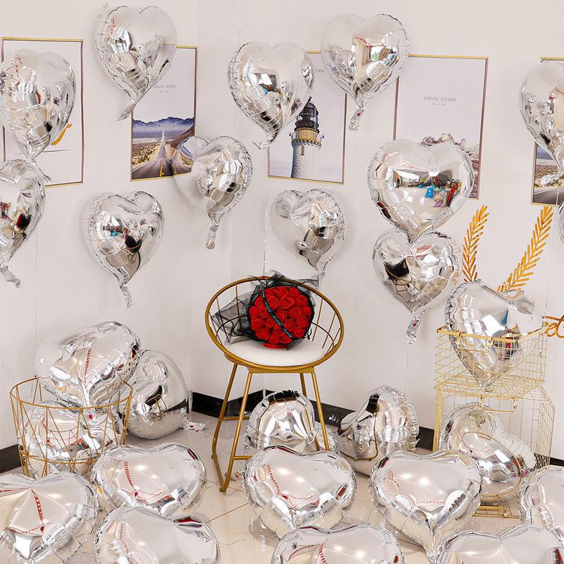18-inch Heart-Shaped Aluminum Foil Balloon for Weddings & Valentine's Day