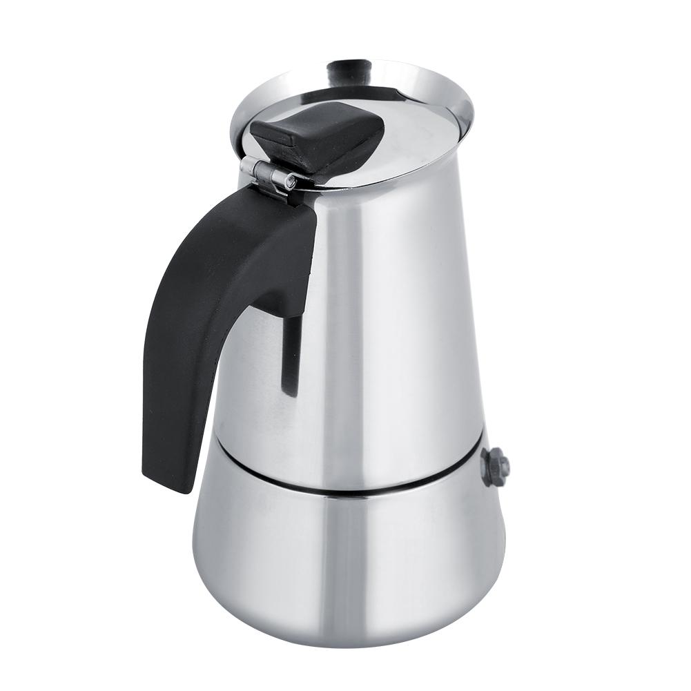 Portable Stainless Steel Coffee Pot Moka Espresso Maker Mocha Pot (300ml)