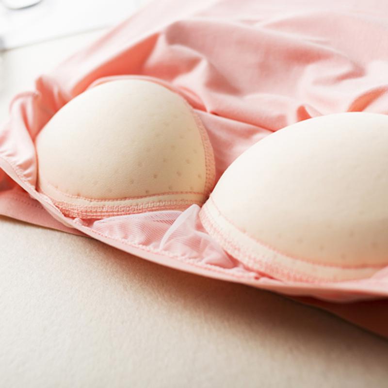 Women Comfort Sleeveless Pajamas Vest Nightdress Summer Nightdress With Chest Pad